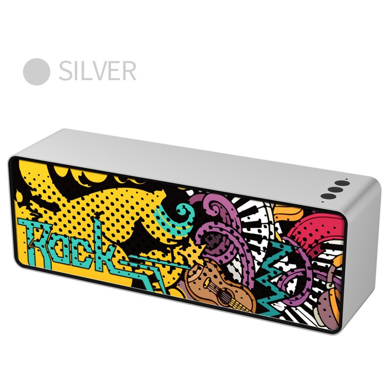 F2 Wireless Powerful Bluetooth Speaker Portable Column Mini Speaker Bluetooth 4.2 Outdoor Column Sound box with TF Card FM Radio: Silver