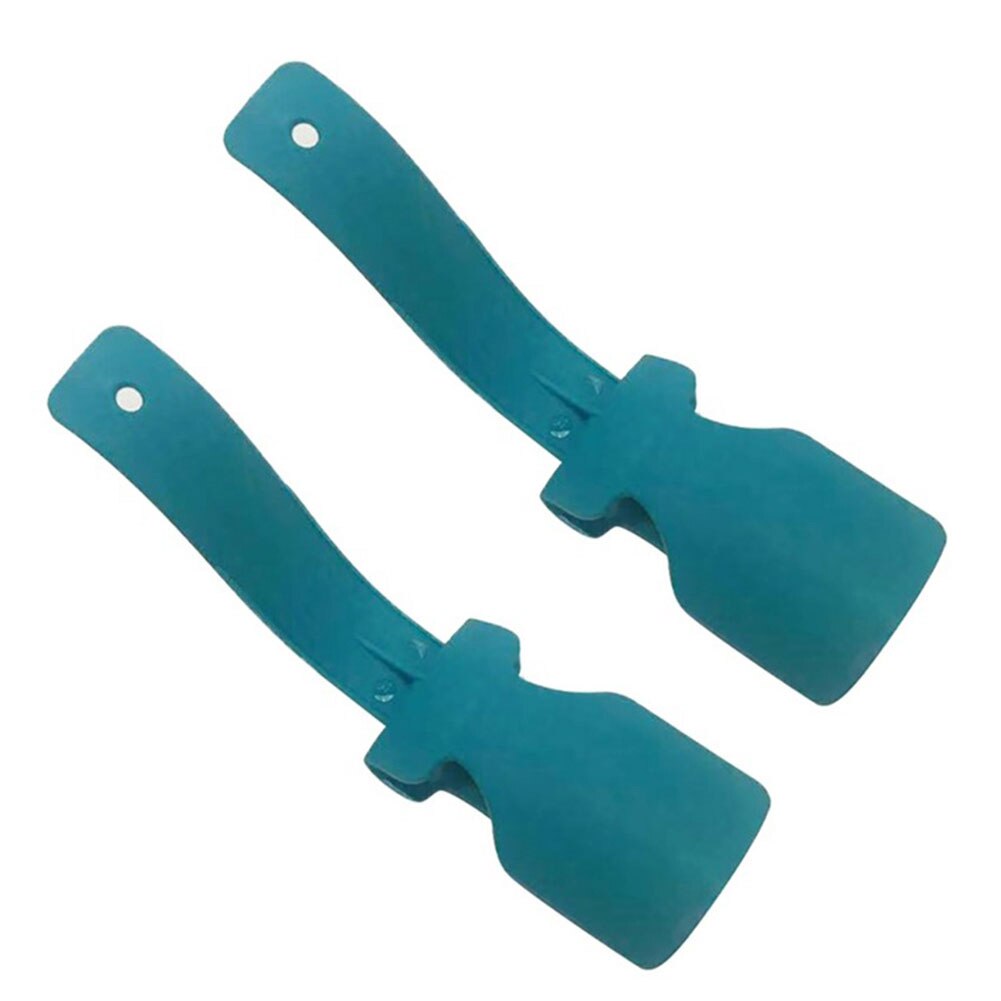 1/2Pcs Portable Lazy Shoe Helper Unisex With Handle Shoe Horn Plastic Easy to Use Sneakers Shoehorn Home Shoes Lifter Tool: Blue 2pcs