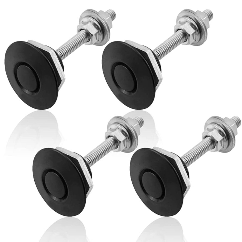 Universal Aluminum Black Push Button Billet Quick Release Car Front Bumper Hood Pin Engine Bonnet Lock Latch Clip Body Kit