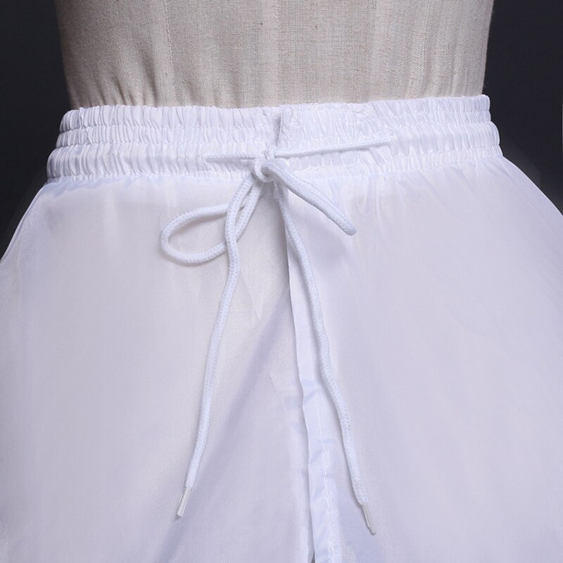 Elastische Taille Wit 3 Hoops 1 layer garen Petticoat Crinoline Slip Onderrok Voor Trouwjurk Bruidsjurk In Voorraad