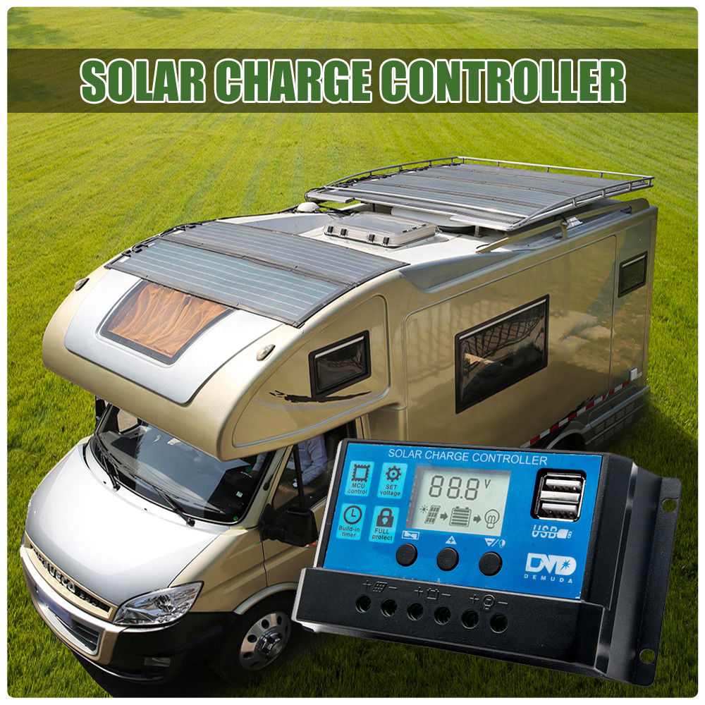 Régulateur de batterie de panneau solaire 30A, contrôleur de Charge, double USB 12/24V LCD, , nouvel outil