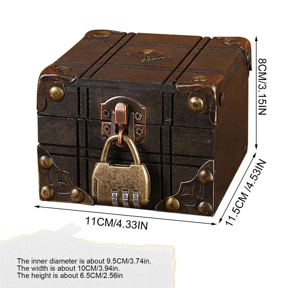 1Stck Mini Holz Lagerung Kasten fallen Schmuck Manschettenknöpfe Brust Kleines Jahrgang Schatz sperren-Kasten Schreibtisch-Organizer Für Heimat freundlicher: Gelb