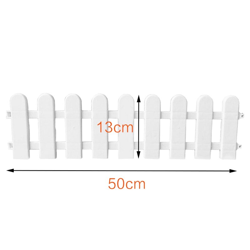 1pc 50 x 13cm hvidt plast træ hegn gårdhave indendørs have hegn børnehave blomsterhave vegetabilsk hvid indretning