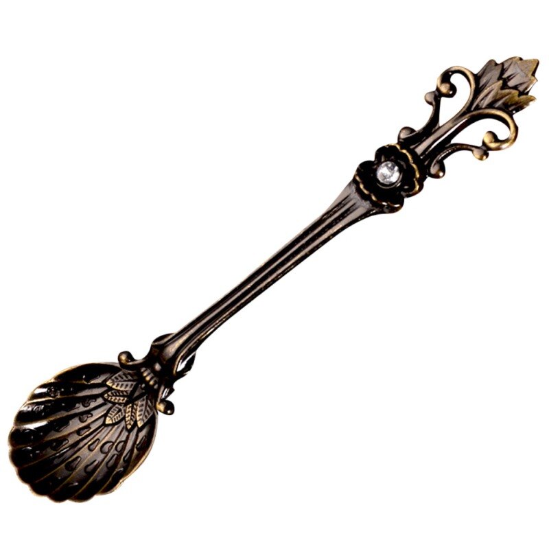 Retro Coffee Tea Spoon Flower Small Spoon Dessert Spoons For Afternoon Tea Little For Souvenir Kitchen Mini Tablewar: B4