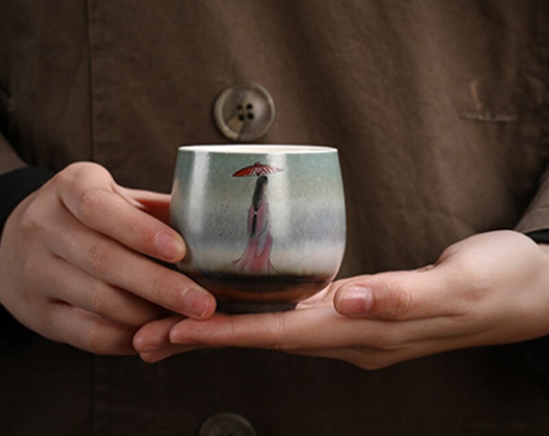 Håndlavet te mester kop keramisk te skål håndmalet te kop ovn personlig enkelt-kop ren