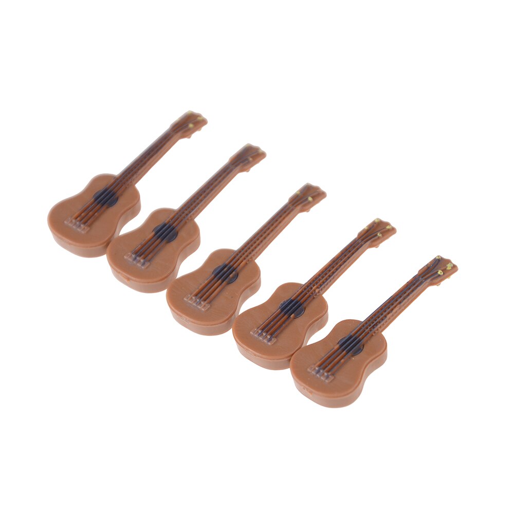 1/12 Cute Wood Craft Ornaments Scale Doll house Miniature Guitar Accessories Instrument DIY Part for Home Decor Kids