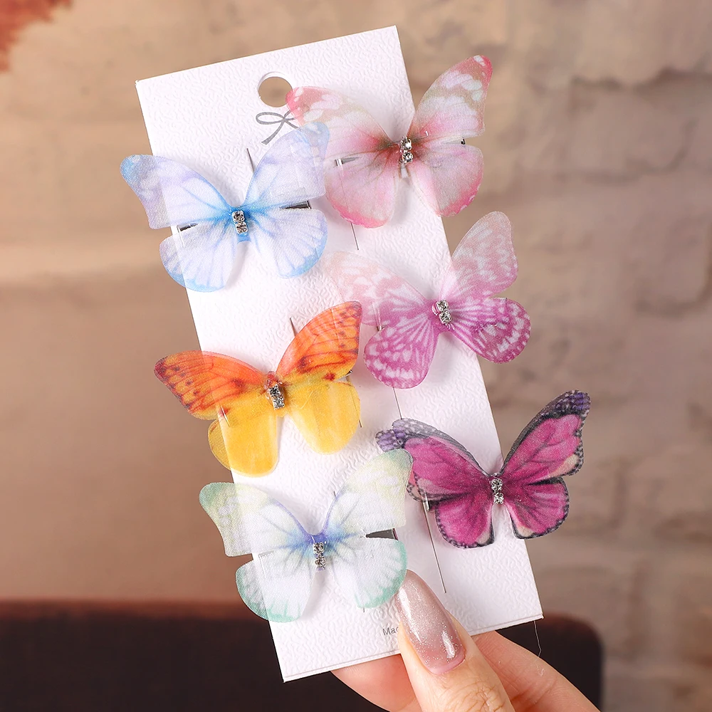 Horquillas de mariposa para niña, lazos para bebé que no daña el cabello, horquillas de Boutique súper bonitas, accesorios para el cabello de para mujer: Gris