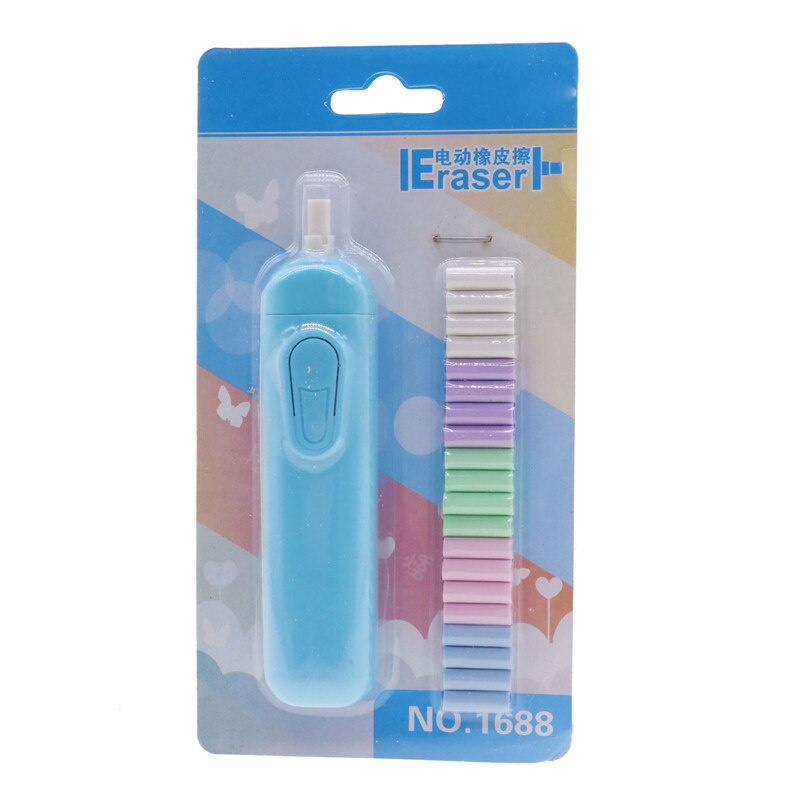 1 Pcs Motor Elektrische Gum Automatische Schoolbenodigdheden Briefpapier Kind Dag Materiaal Escolar Schets Schilderen Correctie Tool: blue