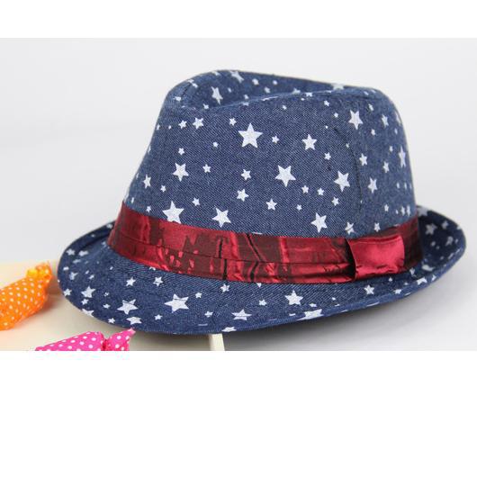 retail One piece Plaid Boys Fedoras baby cap: star