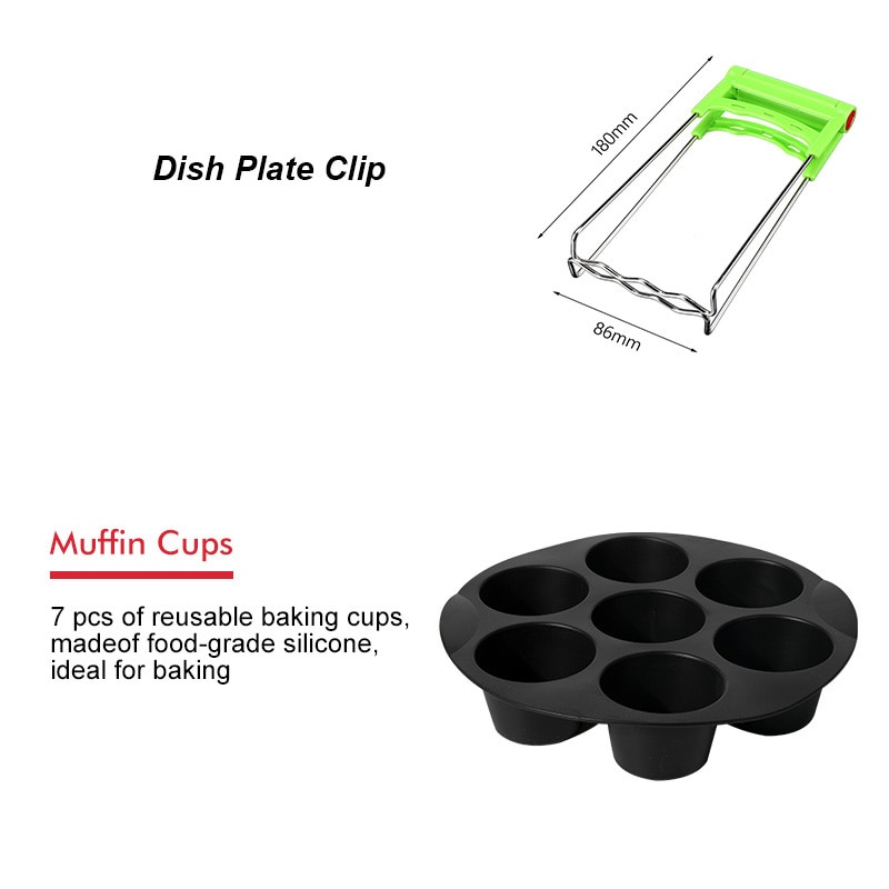 Friteuse à Air 7 pouces de , accessoires pour friteuse à Air Gowise Phillips Cozyna et sécurise, adaptés à tous les modèles 3.7 4.2 5.3 5.8QT
