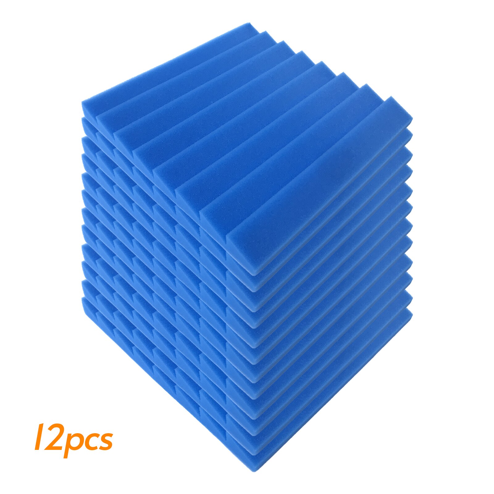 24/12pcs 12*12*1in Studio Acoustic Foams Panels Sound Insulation Soundproof Sound Absorbing Foam Wall Deadening Flame-retardant: Blue 12pcs