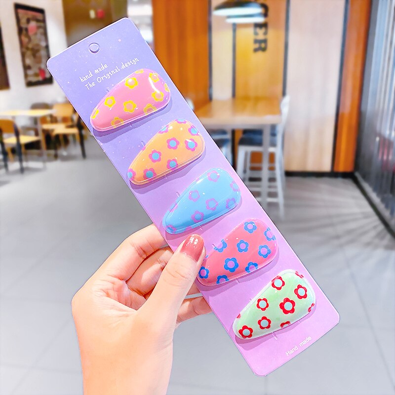 5pcs Children Cute Color Hairclip Head Jewelry -shaped Clip Hair Accessories Baby Hair Clip Cute Baby Hairpin: 06
