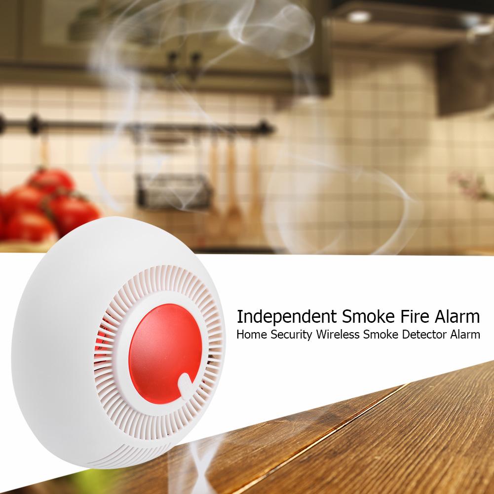 Independent Smoke Fire Alarm Home Security Wireless Fire Sensor Smoke Detector LED Indicator Alarm