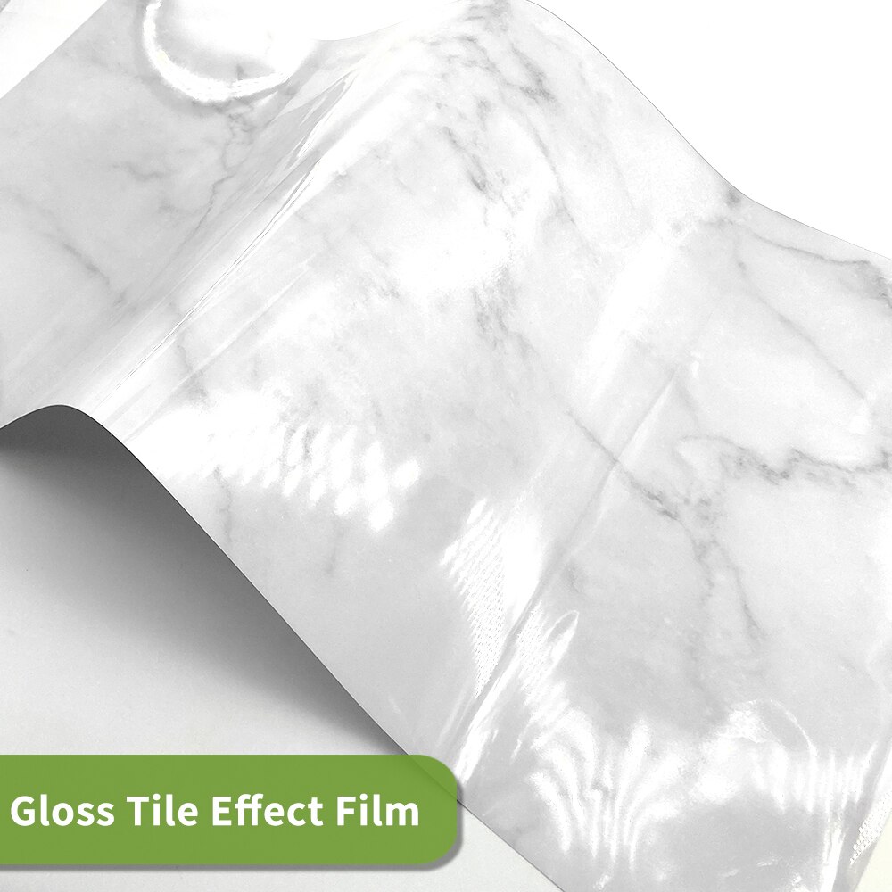 Funlife[R] NOUVELLE MAISON SERIES[TM] 30x60cm White Marble Waterproof PVC DIY Tile Sticker For Floor Kitchen Bathroom Decor