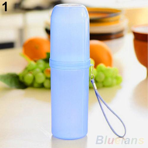 ! Convenient Travel Camping Bath Toothbrush Toothpaste Holder Cover Protect Case Box Cup 59X9: Blue
