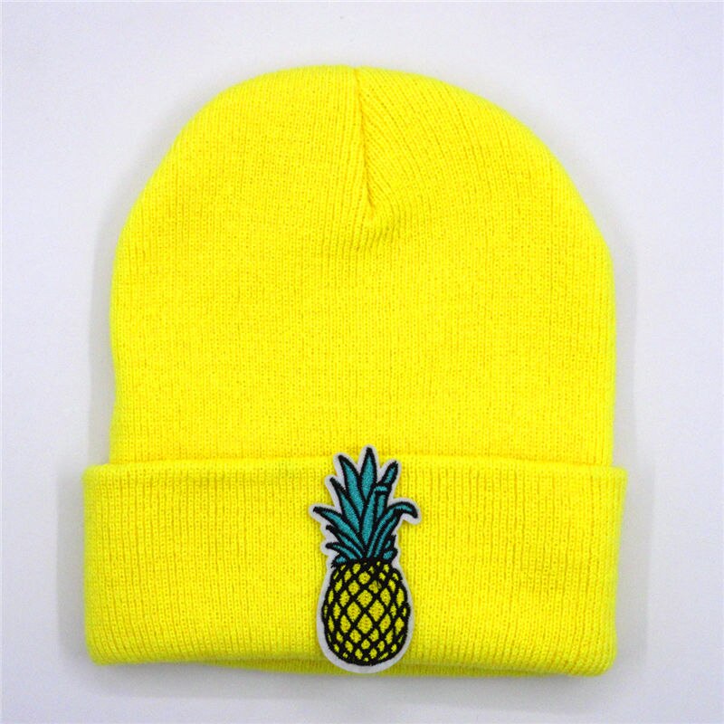 Ananas fruit borduurwerk dikke gebreide muts winter warme muts skullies pet muts voor kinderen mannen vrouwen 147