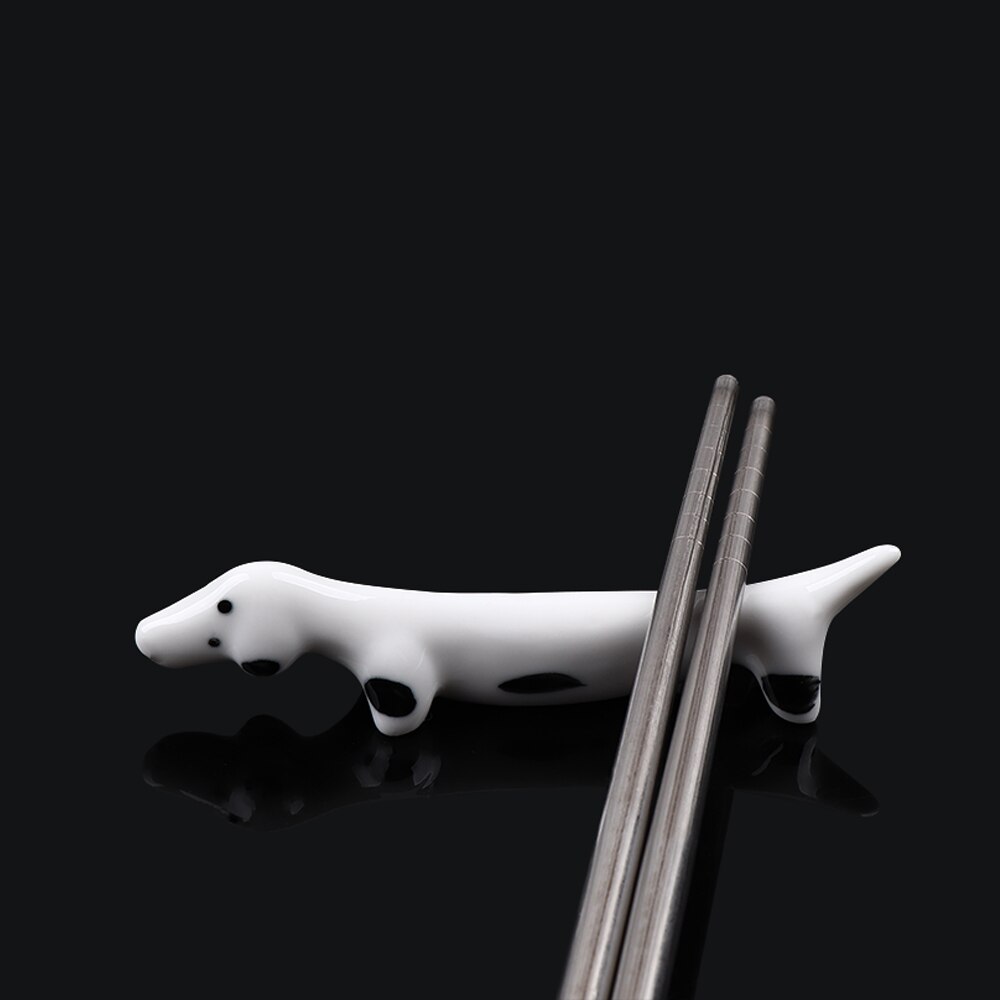 1 st kök keramisk tax ätpinnar rack tecknad hund porslin ram restaurang tillbehör