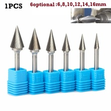 1pc 6mm Carbide Rotary Tool Burr File Single Cut Tree Wear Nail Drill Bit 1/4inch Welding Parts Cleaning Drill Bit
