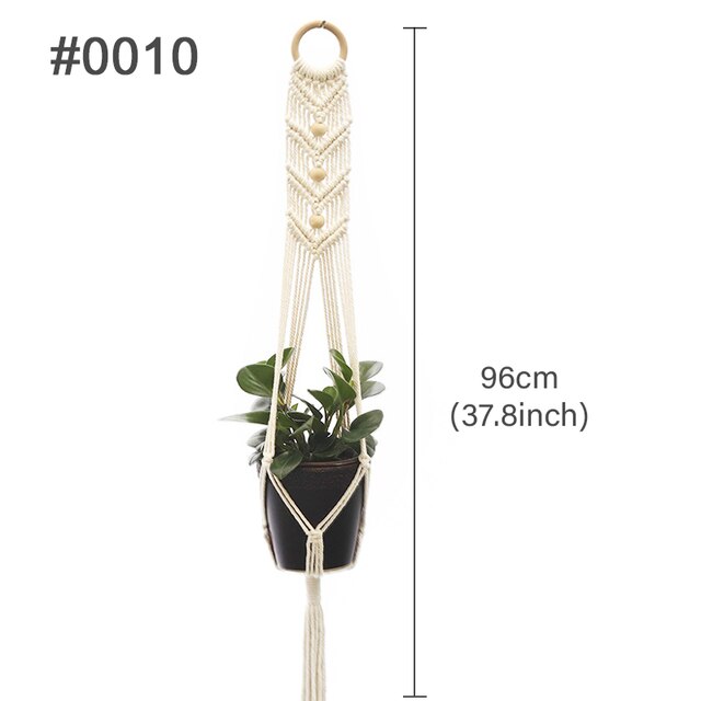 Handmade Cotton Macrame Plant Hanger Flower Pot Hanger for Wall Decoration Courtyard Garden Hanging Planter Hanging Basket: 10