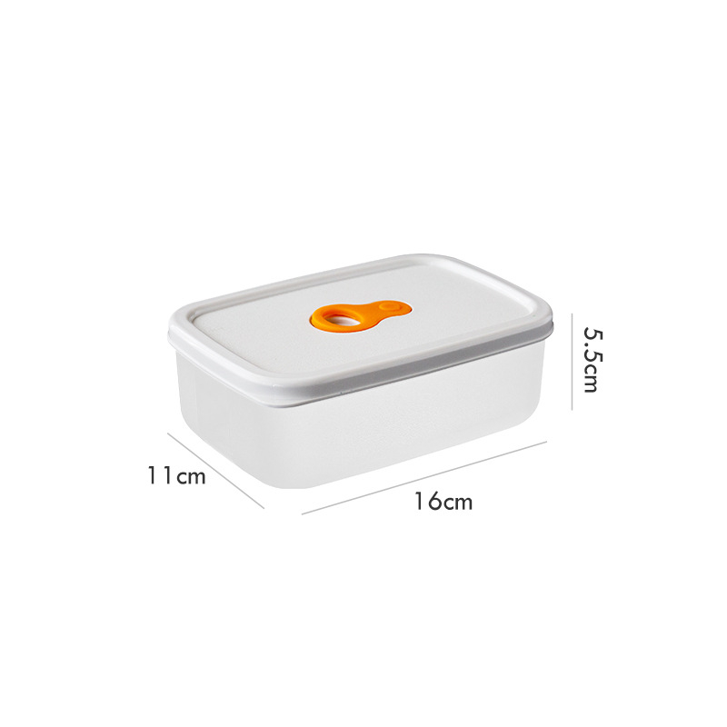 Refrigerator Sealed Fresh-Keeping Box Fruit Meat Freezing Organizer Cans Kitchen Plastic Food Storage Case Container Lunch Box: Silver