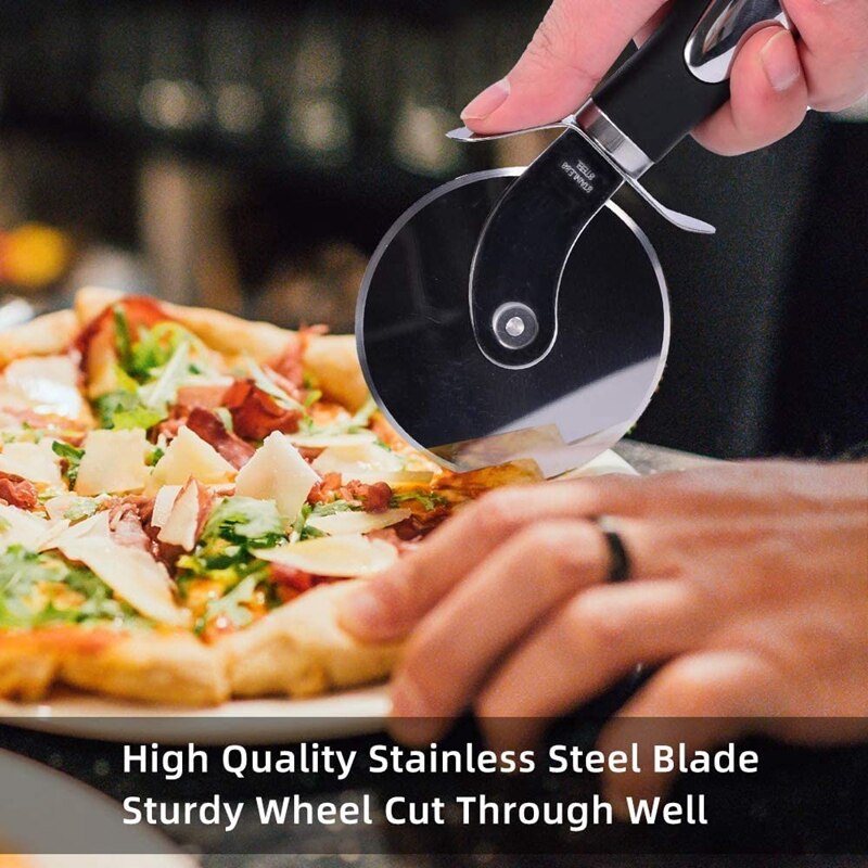 Pizza Cutter Wiel, Pizzasnijder, Pizza Server Set, zeer Scherpe Pizza Cutter Slicer (2 Pack)