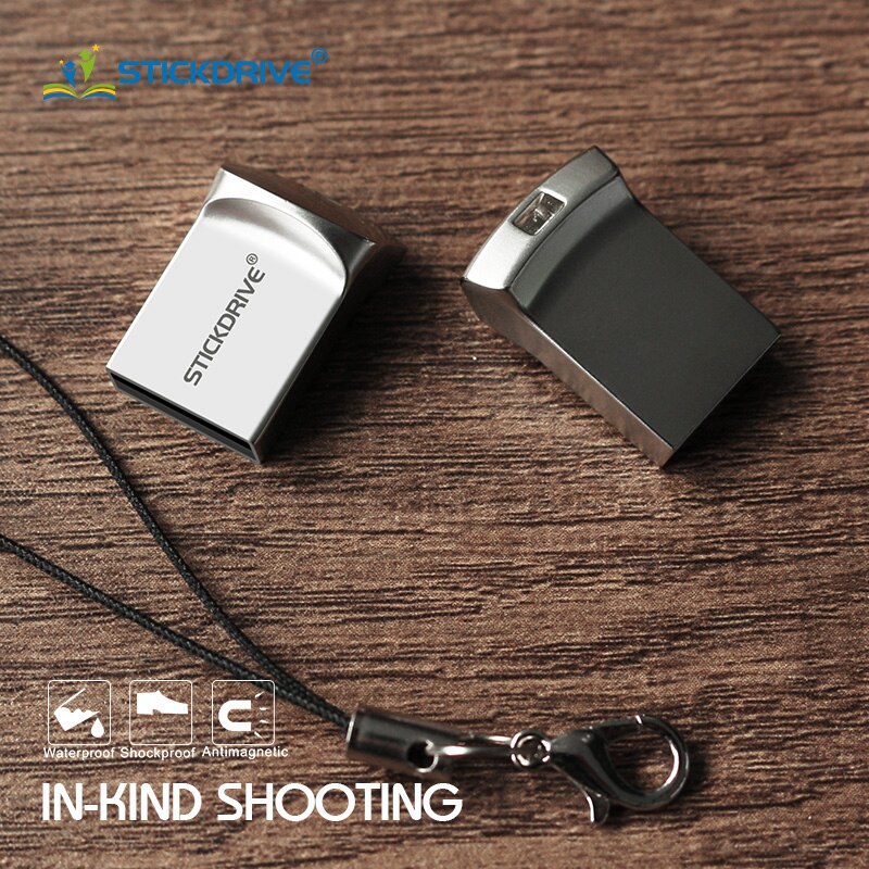 Mini pendrive de Metal, memoria USB 2,0, 8GB, 16GB, 32GB, 64GB, 128GB, con llavero en U