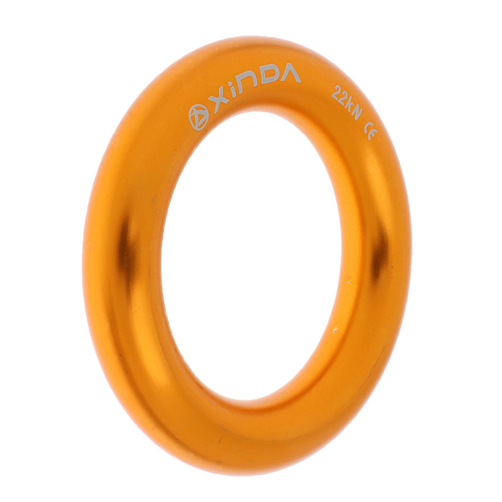22KN Large Gold Rappel Ring Rigging Plate for Rock Climbing Arborist Hammock