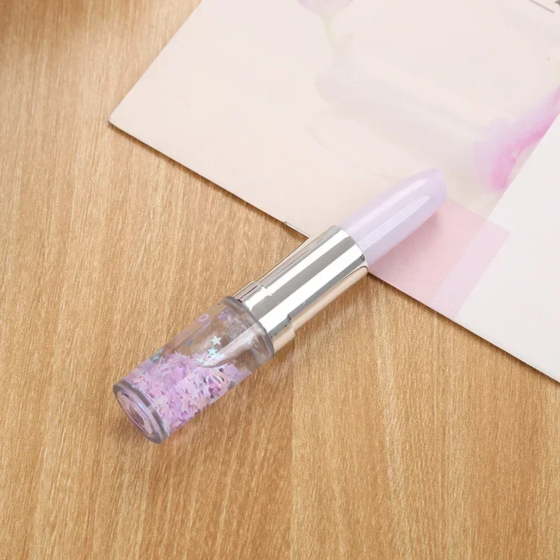 Stylo à bille rouge à lèvres fantaisie, stylos promotionnels, signature portable, petit stylo frais, encre noire, fournitures scolaires et de bureau, pour fille, 0.5mm: Pourpre