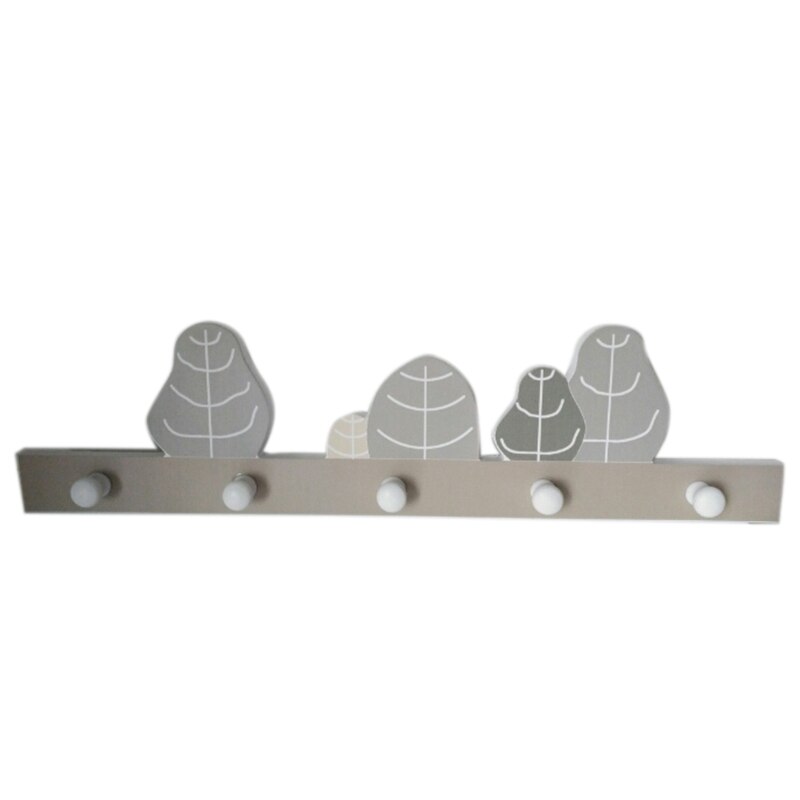 Casa decoração de madeira dos desenhos animados chave titular prateleiras parede casaco rack parede pendurado prateleira para crianças decoração do quarto cabide ganchos porta cabide: Gray
