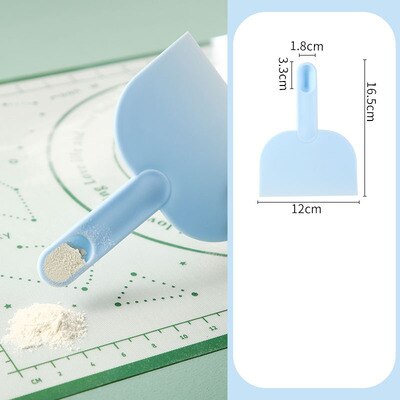 Plastic Dough Cutter Scraper with Scoop Handle, Food-safe Multipurpose Food Scrappers for Bread Dough Cake Fondant, 3 Colors: Blue