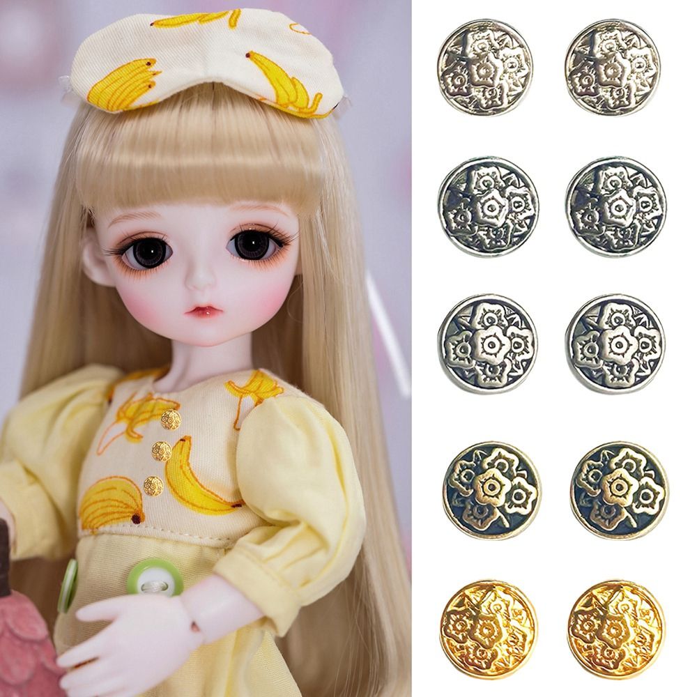 20 szt. Nowe 7mm Kwiatowe Klamry Metalowe mini retro Starożytne Guziki Ręcznie Robione Klamry robić Płaszczy dla Lalek DIY Akcesoria robić Ubranek dla Lalek