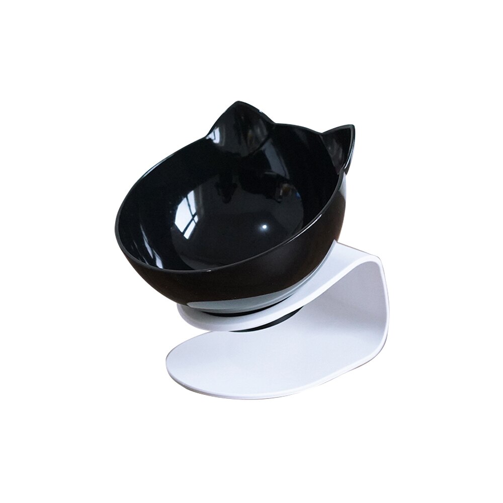 Cat Bowls Dogs Feeders Cat Feeding Bowl With Raised Stand For Cats Double Bowl Cats Food Bowls Water Bowls Pet Supplies#9: black
