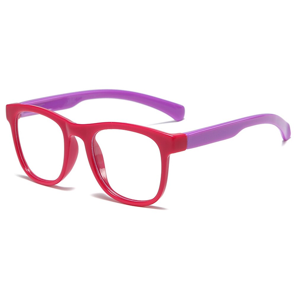 Blue Light Blocking Glasses For Kids Computer Glasses Video Gaming Glasses Children Silicone Frame Anti Radiation Glasses: Red-purple