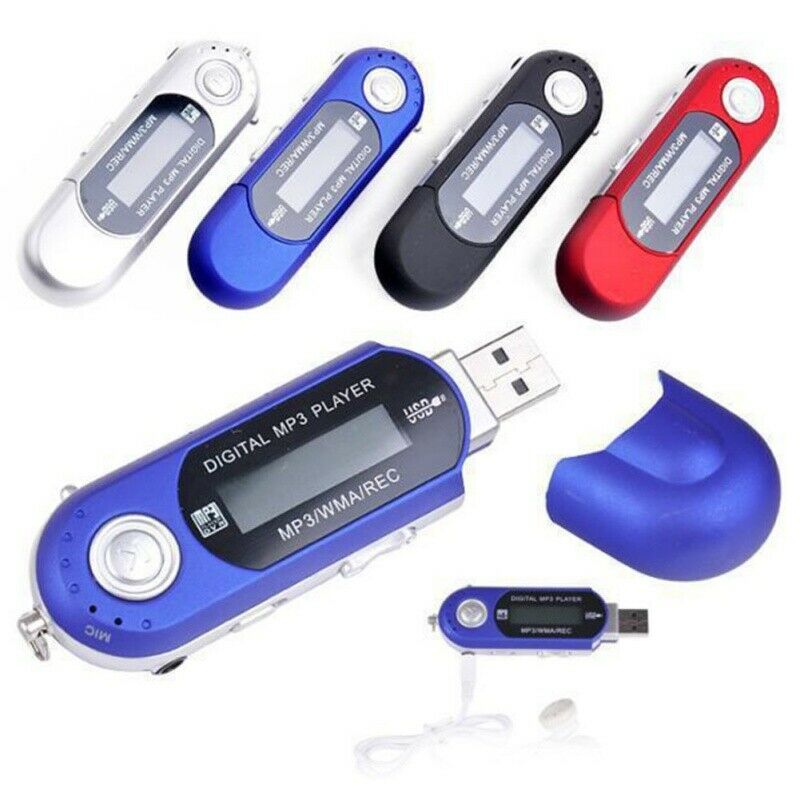 USB MP3 Muziekspeler Digitale Lcd-scherm Ondersteuning 32GB TF Card & FM Radio Met Microfoon Zwart Blauw mp3 Speler