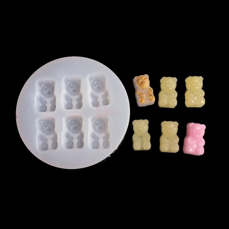 DIY śliczne Mini kolczyki wisiorek niedźwiedź dinozaur Goldfish Shell forma silikonowa do żywicy: 1