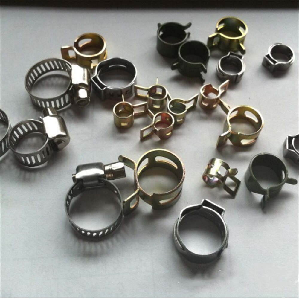 10 stk 6-15mm fjederbånd type brændstof vakuum slange silikone rør rør klemme clip stål zinkbelagte klemmer til salg