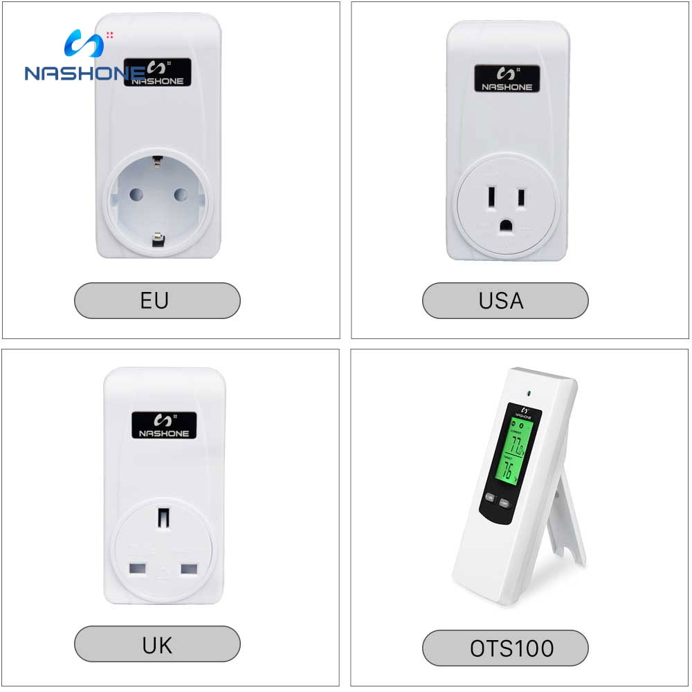 Nashone 110-230V Wireless Heating Thermostat Remote Control Smart Thermostat Temperature Controller EU/US Socket Remote Control