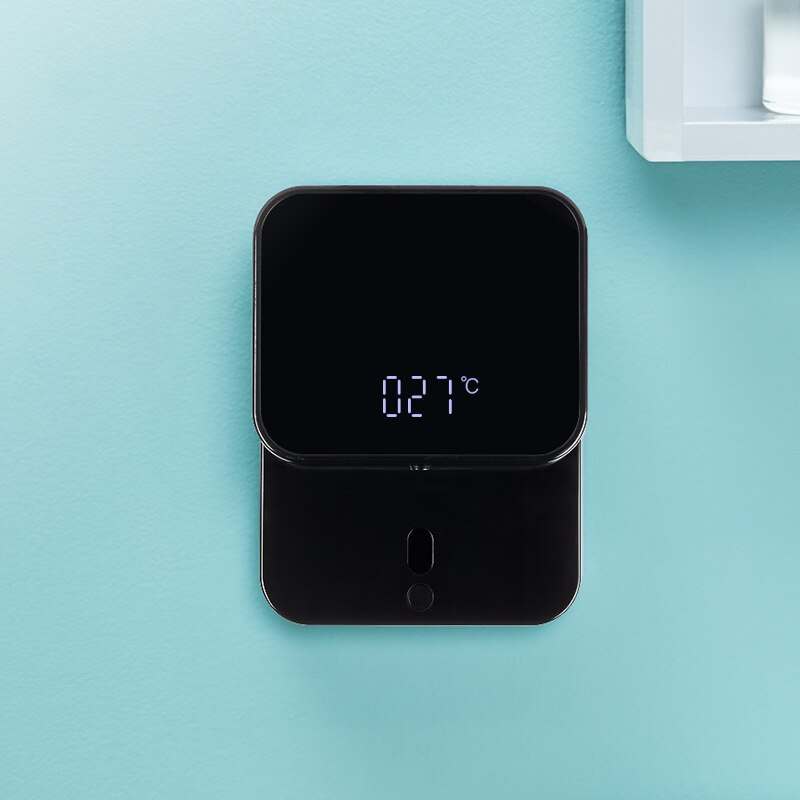 Automatic Induction Foaming Hand Washer LED Display Screen Washing Machine Infrared Sensor Soap Dispenser For Bathroom Wall: Black