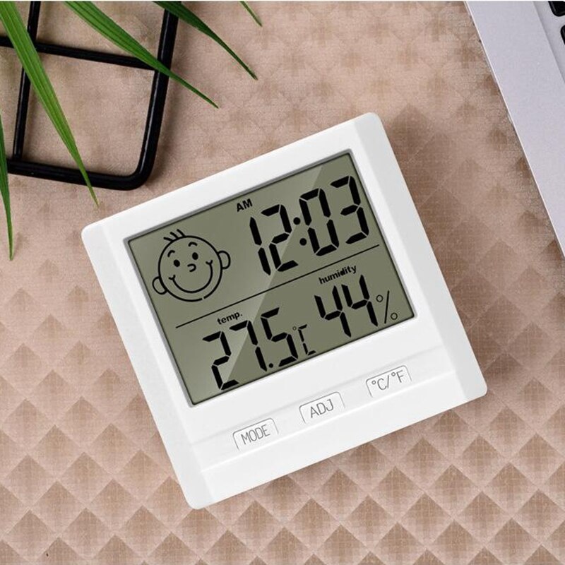 Schlafzimmer LCD Digitale Uhr Elektronische Temperatur Feuchtigkeit Meter Simle Gesicht Thermometer Hygrometer Spezielle Uhr mit Halfter