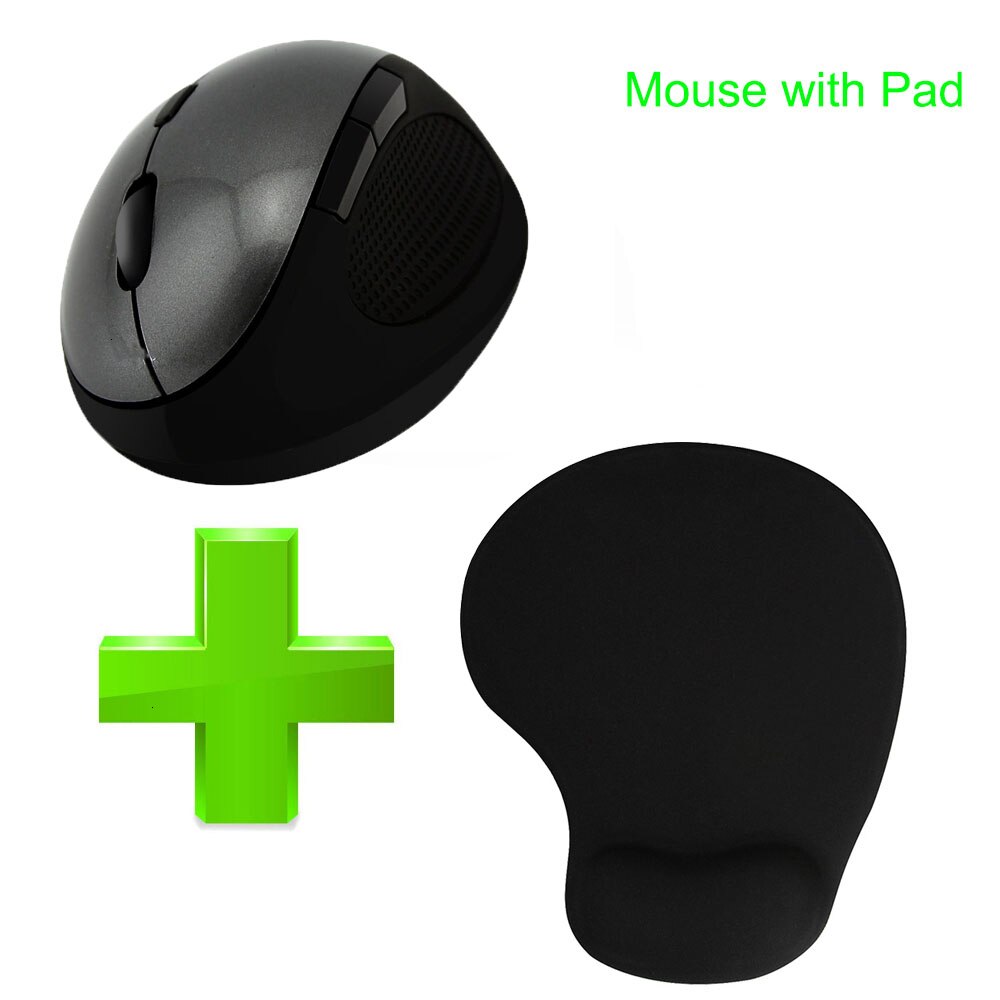 Mini mão pequena mause do computador 5d do usb de dpi com a almofada do rato 2.4g sem fio ergonômico rato vertical ótico dos ratos do jogo 800/1200/1600: Gray Mice And Pad
