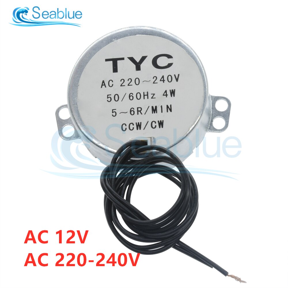 TYC-50 AC 12V 220-240V 50/60Hz Synchronous Motor 5-6RPM Robust Torque 4W CW/CCW TYC-50 For Fan Motor Induction Cooker