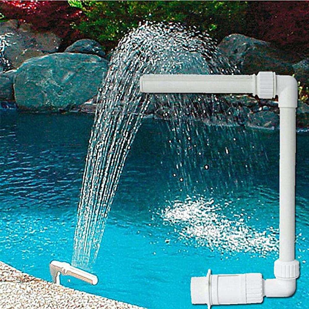Swimming Pool Waterfall Fountain Rack Swimming Pool Fountain Head Tube Is Connected To The Ground Above The Swimming Water Pool