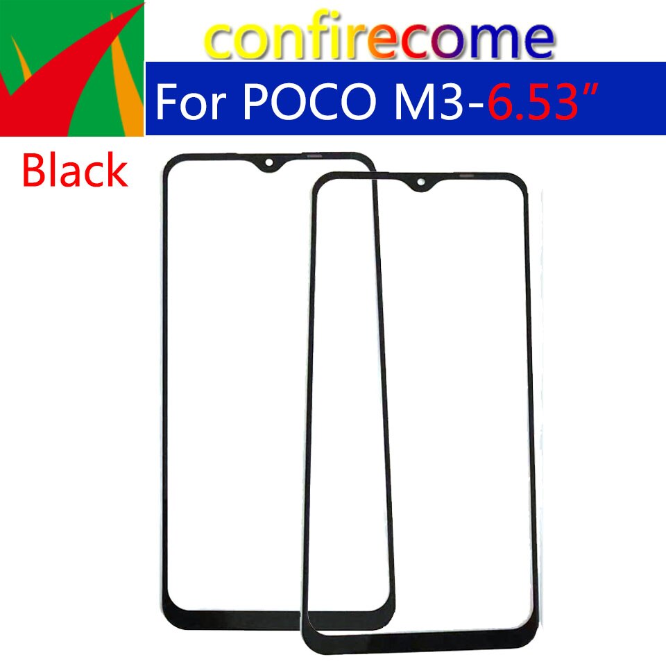 10 Stuks \ Veel Voor Poco M3 Touch Screen Voor Glas Panel Lcd Outer Lens Vervanging