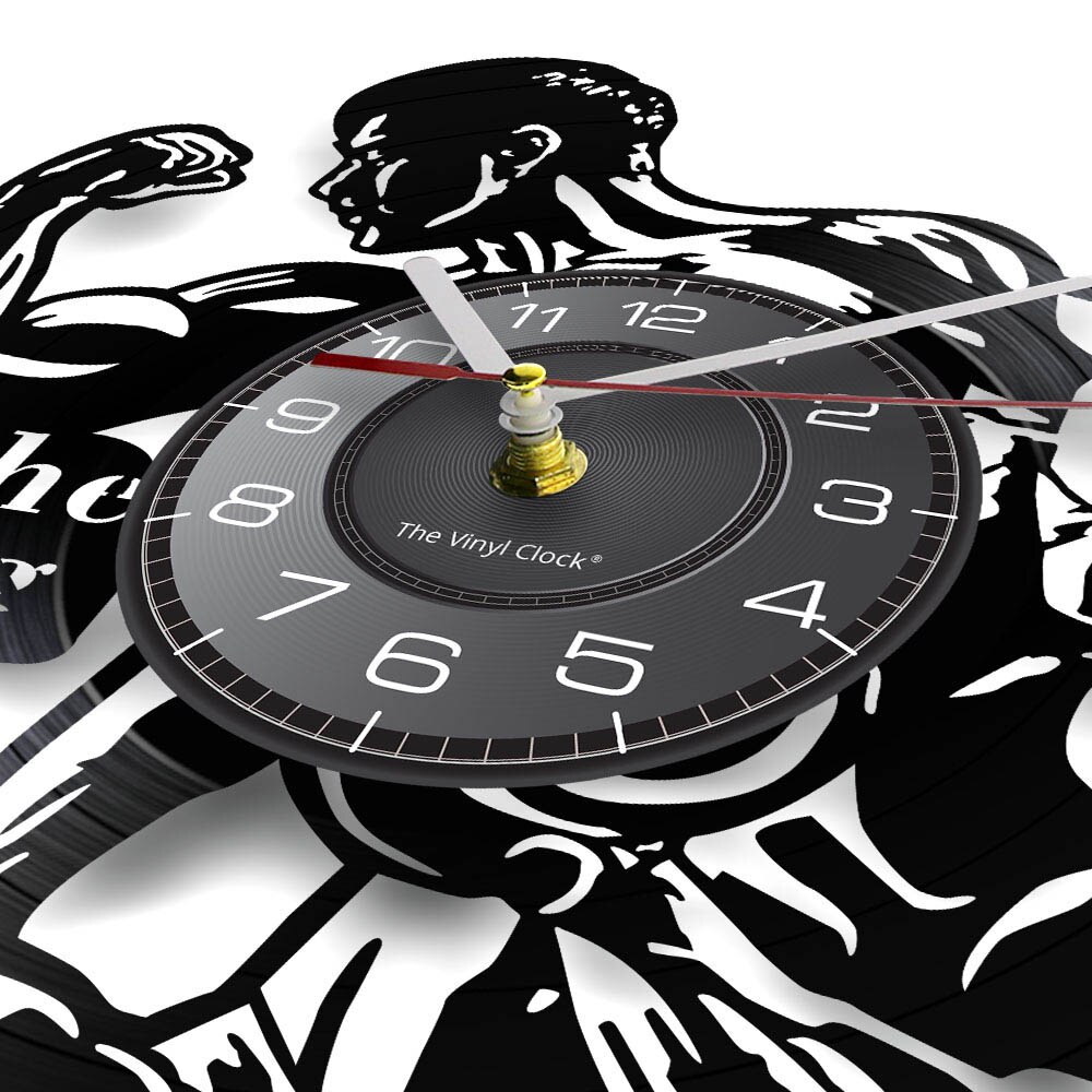 Horloge murale d&#39;entraînement en vinyle, décor de salle de sport, de Garage, de musculation, pour culturistes, de Fitness