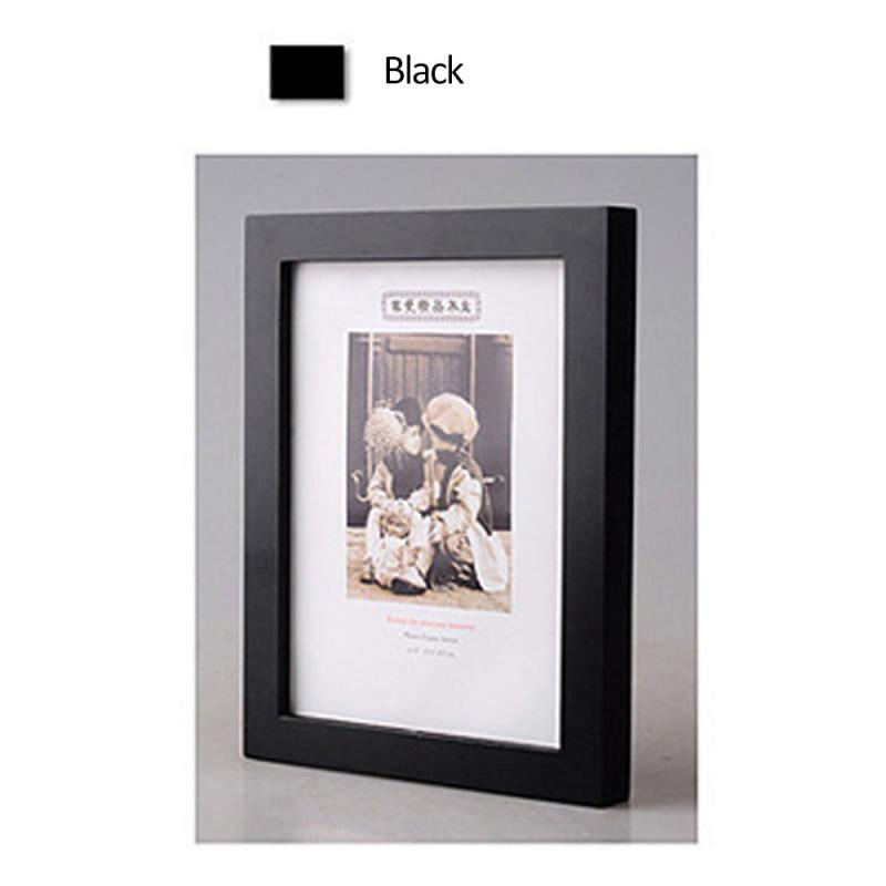 1pcs Wooden Photo Frame Choice of 3 Colours Picture Frames Nordic Simple Wooden Frame Graduation home decor 6 inch: black