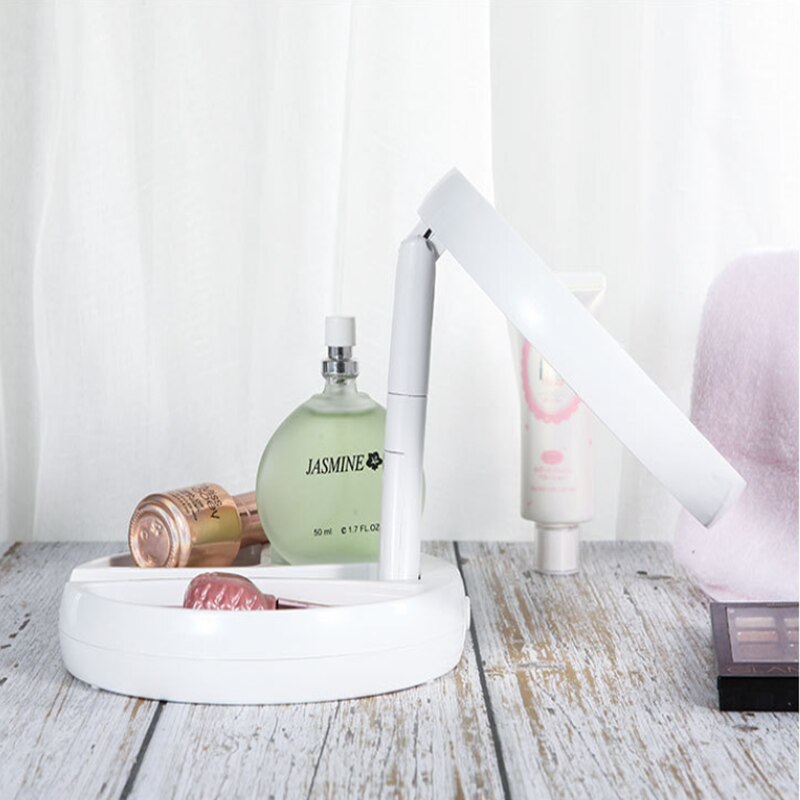 Sminkespeil led speil hd sminkespeil rund form skrivebord naturlig lys forstørrelsesspeil dobbeltsidig sminkespeil