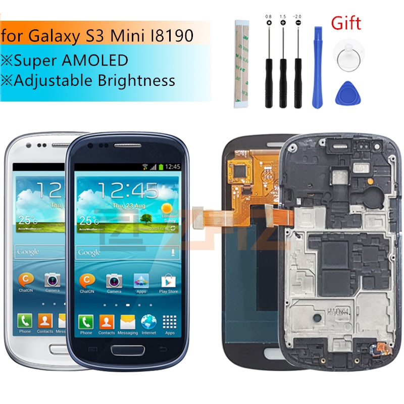 Super AMOLED for samsung galaxy s3 mini lcd Display Touch Screen Digitizer assembly GT-i8190 i8195 i8200 screen repair Parts