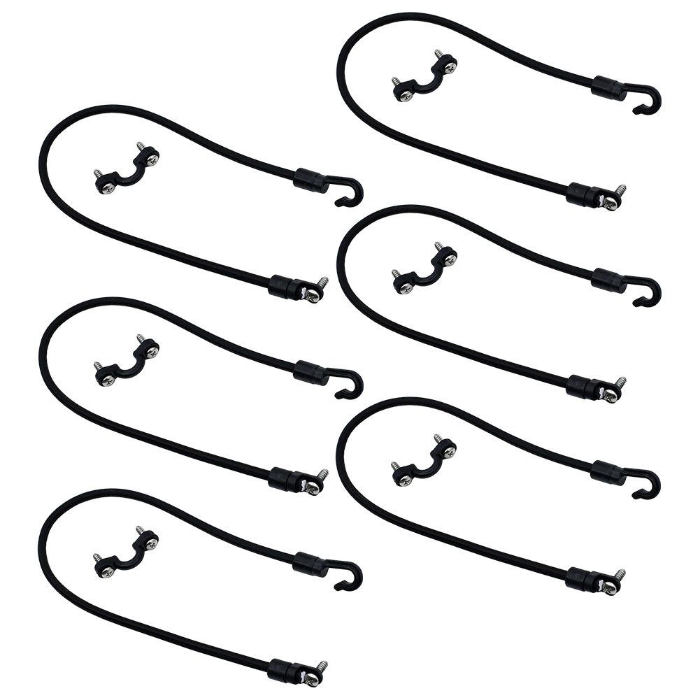 Flexible 18 Inch Fishing Rod Tie Down Straps for Secure Use on For Boat Deck or For Kayak Full Installation Kit