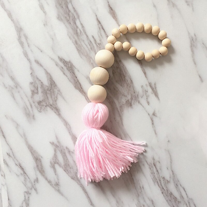 INS Nordic Stil Holz Perle String Dekoration Kinder Zimmer Zelt Wand Hängen Ornamente Mädchen Baby Zelt Dekorative Anhänger