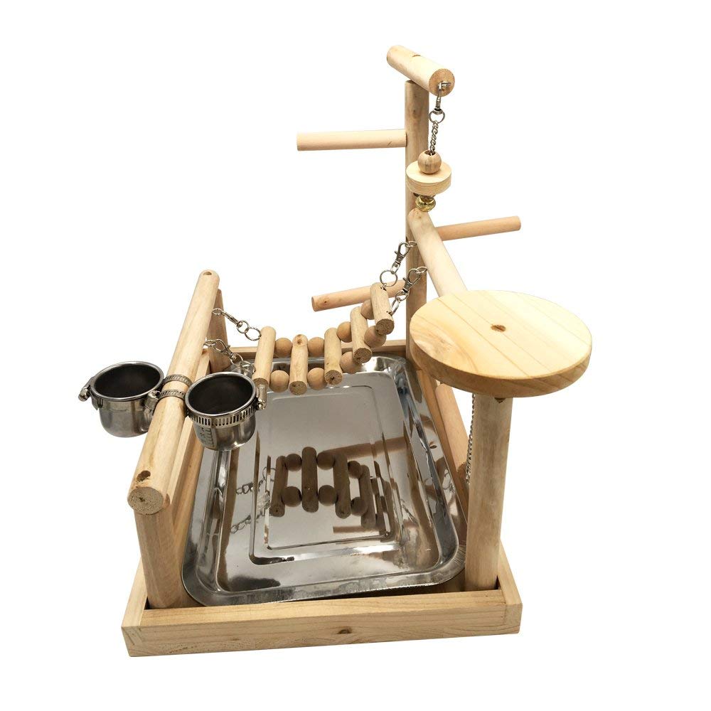 Support de jeu pour perroquets, aire de jeux pour oiseaux, perche en bois, support de gymnastique, échelles à oiseaux, exercice, jouet de table pour le dîner des oiseaux